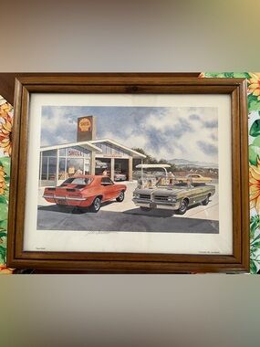 Shell Oil Service Station lithograph print “Super Shells”